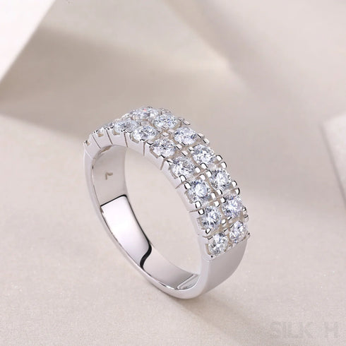 1.08 Carat Moissanite Sterling Silver Round Cut Ring